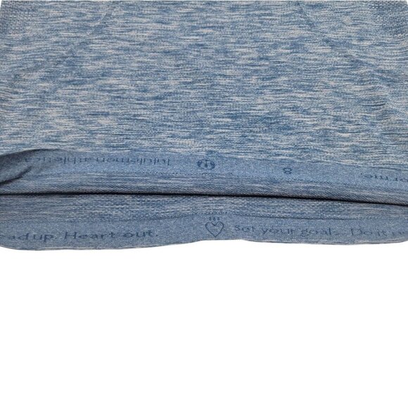 Lululemon Top Women 8 Blue Run Swiftly LS Space Dye Poseidon Heathere Athleisure - Picture 6 of 8